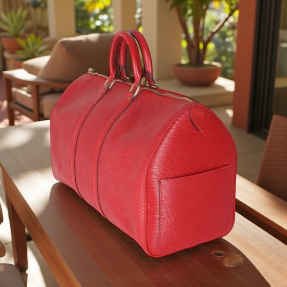 Louis Vuitton Red Epi Keepall 45 Weekender Bag EUC! - Picture 2 of 10
